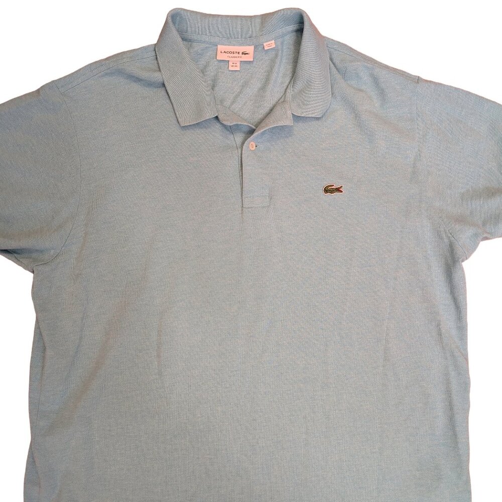 Lacoste Short Sleeve Polo Shirt Men's Size 8 (3XL US) Light Blue Cotton Pique